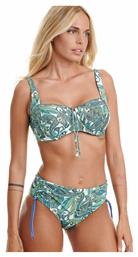 Erka Mare Set Bikini Floral Ψηλόμεσο Τιρκουάζ