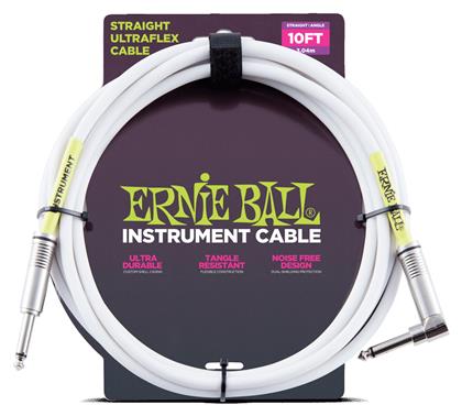 Ernie Ball Instrument Cable 6.3mm male - 6.3mm male 3m Λευκό (6049)