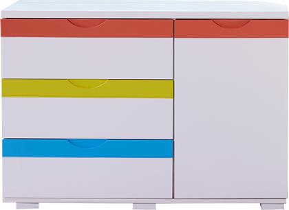 Παιδική Συρταριέρα Swift Λευκό / Πολύχρωμο με 4 Συρτάρια 100x40x70εκ. AX-KB23-STORAGE
