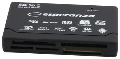 Esperanza EA-119 Card Reader USB 2.0 για SD/microSD/MemoryStick/CompactFlash/xD