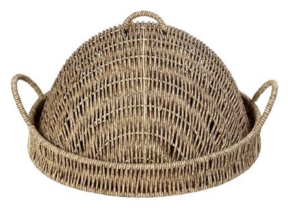 Espiel Διακοσμητικός Δίσκος Ψάθινος Στρογγυλός 32x32x17cm
