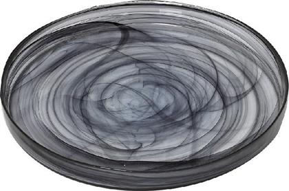 Espiel Atlas Alabaster Πιάτο Γλυκού Γυάλινο Μαύρο με Διάμετρο 21cm από το 24home