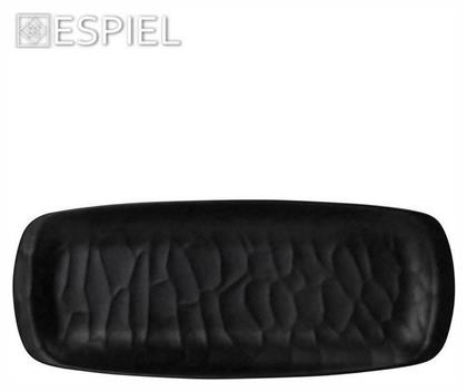 Espiel Wavy Πιάτο Ρηχό Ορθογώνιο από Μελαμίνη Matte Black 26.5x11cm