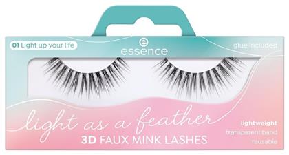 Essence Light As A Feather Ψεύτικες Βλεφαρίδες σε Μαύρο χρώμα 01 Light Up Your Life