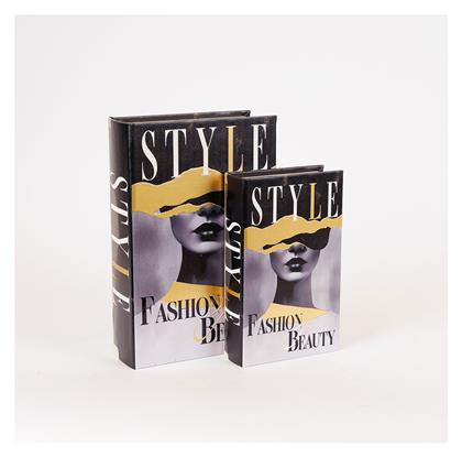 Estheti Home S/2 Διακοσμητικα Κουτια Style Fashion Beauty Ξυλινο Μπλε 27x18x7cm 819-00286