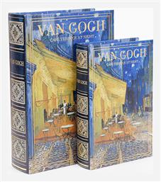 Estheti Home S/2 Διακοσμητικα Κουτια Van Gogh Ξυλινο Μπλε 30x21x7cm 819-00285