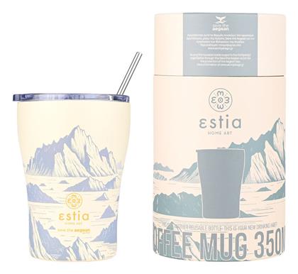 Estia Coffee Mug Save The Aegean Ανακυκλώσιμο Ποτήρι Θερμός Ανοξείδωτο BPA Free ALPINE ESSENCE 350ml με Καλαμάκι από το e-shop