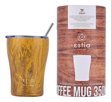 Estia Coffee Mug Save The Aegean Ποτήρι Θερμός Ανοξείδωτο BPA Free Sekoya 350ml με Καλαμάκι από το Katoikein