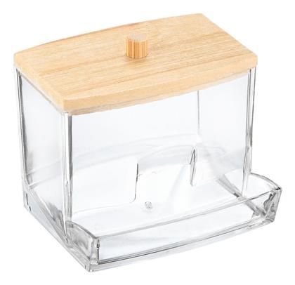 Estia Επιτραπέζια Θήκη για Βαμβάκι Bamboo Essentials Διάφανη