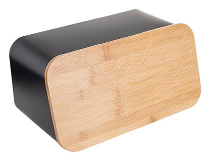 Estia ESSENTIALS Ψωμιέρα με Καπάκι από Bamboo Μαύρη 34.5x19x17cm