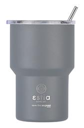 Estia Mug Lite Save The Aegean Ποτήρι Θερμός Ανοξείδωτο BPA Free Fjord Grey 400ml με Καλαμάκι από το Katoikein