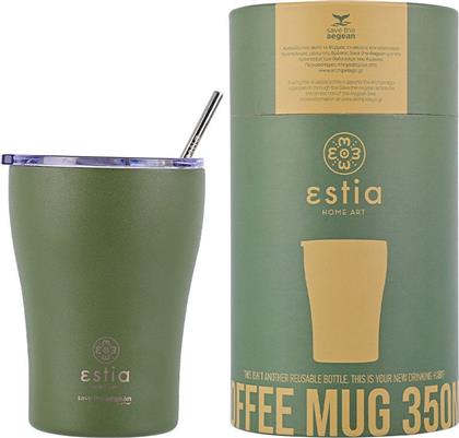 Estia Coffee Mug Save The Aegean Ποτήρι Θερμός Ανοξείδωτο BPA Free Forest Spirit 350ml με Καλαμάκι