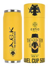 Estia Travel Cup Save the Aegean Ποτήρι Θερμός Ανοξείδωτο BPA Free ΑΕΚ B.C. 500ml με Καλαμάκι από το Zakcret Sports