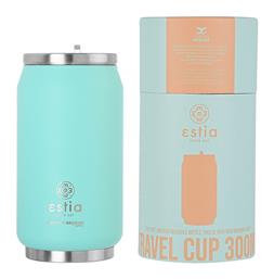 Estia Travel Cup Save the Aegean Ποτήρι Θερμός Ανοξείδωτο BPA Free Bermuda Green 300ml με Καλαμάκι από το e-shop