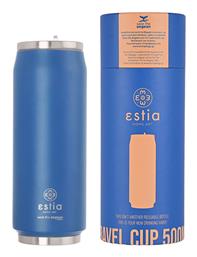 Estia Travel Cup Save the Aegean Ποτήρι Θερμός Ανοξείδωτο BPA Free Denim Blue 500ml με Καλαμάκι από το Katoikein