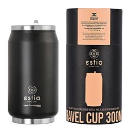 Estia Travel Cup Save the Aegean Ποτήρι Θερμός Ανοξείδωτο BPA Free Midnight Black 300ml με Καλαμάκι από το e-shop