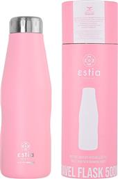 Estia Travel Flask Save the Aegean Ανακυκλώσιμο Μπουκάλι Θερμός Ανοξείδωτο BPA Free Blossom Rose 500ml από το Agiovlasitishome