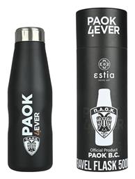 Estia Travel Flask Save the Aegean Ανακυκλώσιμο Μπουκάλι Θερμός Ανοξείδωτο BPA Free Paok BC Edition 500ml