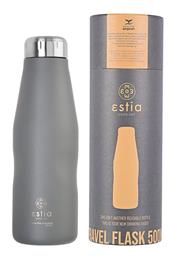 Estia Travel Flask Save the Aegean Μπουκάλι Θερμός Ανοξείδωτο BPA Free Fjord Grey 500ml