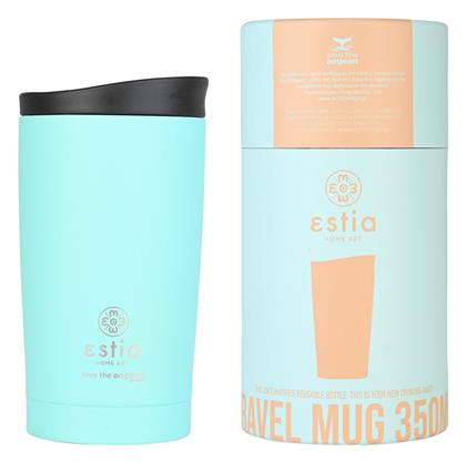 Estia Travel Mug Save The Aegean 350ml Bermuda Green