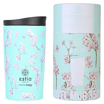 Estia Travel Mug Save The Aegean 350ml Blossom Green