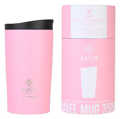 Estia Travel Mug Save The Aegean Ποτήρι Θερμός Ανοξείδωτο Blossom Rose 350ml