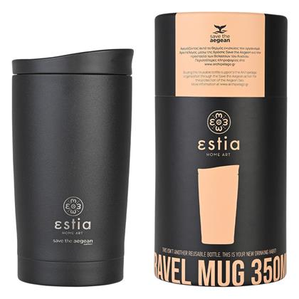 Estia Travel Mug Save The Aegean Ποτήρι Θερμός Ανοξείδωτο Midnight Black 350ml από το e-shop