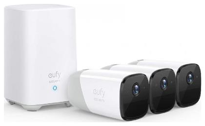 Eufy Ολοκληρωμένο Σύστημα CCTV Wi-Fi με Control Hub και 3 Ασύρματες Κάμερες 4MP FHD