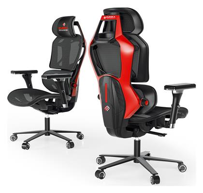 Eureka Ergonomic Typhon Καρέκλα Gaming Δερματίνης Κόκκινη από το Polihome