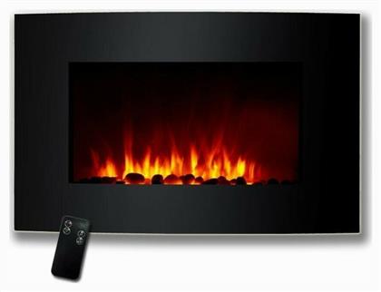 Eurolamp Επιτοίχιο Ηλεκτρικό Τζάκι 2000W 90x56cm Μαύρο