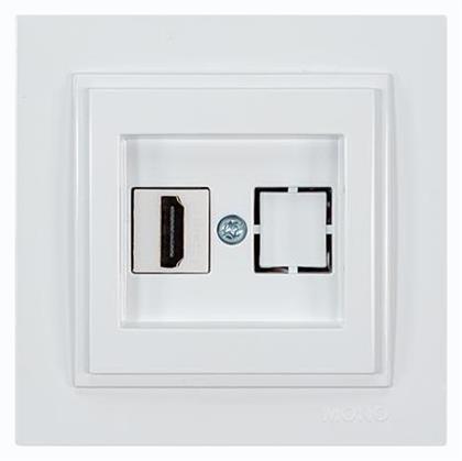 Eurolamp Πρίζα HDMI με Πλαίσιο σε Λευκό χρώμα 152-10161