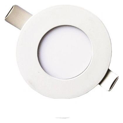 Eurolamp Στρογγυλό Μεταλλικό Χωνευτό Σποτ με Ενσωματωμένο LED και Θερμό Λευκό Φως 3W σε Λευκό χρώμα 8.5x8.5cm