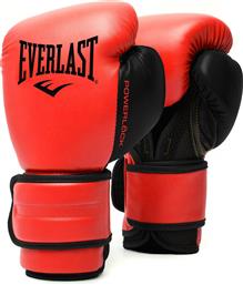 Everlast Powerlock 2 Γάντια Πυγμαχίας από Συνθετικό Δέρμα για Αγώνα Κόκκινα από το Plus4u