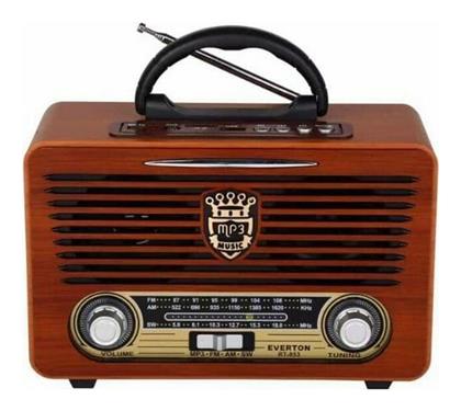 Everton EC2139BT Retro Φορητό Ραδιόφωνο Επαναφορτιζόμενο με Bluetooth και USB Καφέ