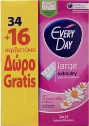 Every Day Extra Dry Large με Εκχύλισμα Χαμομηλιού Σερβιετάκια 34τμχ & 16τμχ