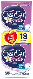 Every Day Fresh Maxi Night Σερβιέτες με Φτερά Νυκτός για Αυξημένη Ροή 7 Σταγόνες Ultra Plus