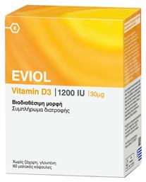 Eviol Vitamin D3 Βιταμίνη 1200iu 60 x 1 μαλακές κάψουλες 60τμχ