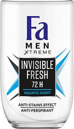 Fa Men Xtreme Invisible Fresh 72h Aquatic Scent Roll-On 50ml από το e-Fresh