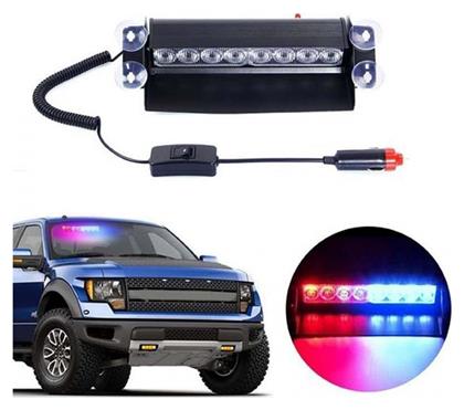 Factory Φάρος Αυτοκινήτου Flash Light LED 8W 12V 27cm Μπλε & Κόκκινο