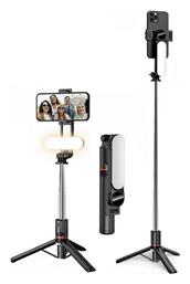 Factory L15 Selfie Stick Τρίποδο Κινητού με Bluetooth Μαύρο