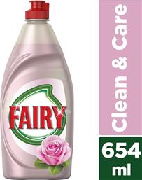 Fairy Υγρό Πιάτων Clean & Care Τριαντάφυλλο & Σατέν 654ml από το ΑΒ Βασιλόπουλος