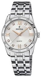 Festina Ρολόι Μπαταρίας με Μεταλλικό Μπρασελέ
