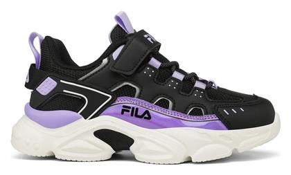 Fila Memory Spinel 3 V Αδιάβροχα Αθλητικά Παιδικά Παπούτσια Running με Σκρατς Black Mauve