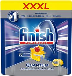 Finish Quantum Max 60 Κάψουλες Πλυντηρίου Πιάτων με Άρωμα Λεμόνι από το Snatch