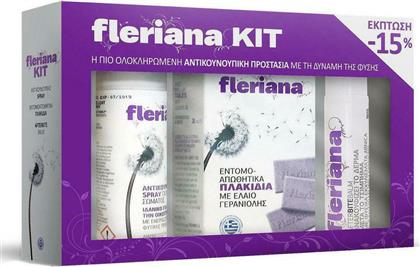 Fleriana Kit Spray, Πλακίδια & Afterbite Balm Λοσιόν για Μετά το Τσίμπημα σε Spray Κατάλληλη για Παιδιά 20ml