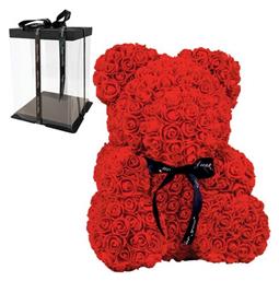 Fly Digital Αρκουδάκι από Τεχνητά Τριαντάφυλλα Teddy Bear Roses 25cm σε Κουτί