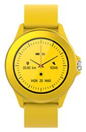 Forever Colorum CW-300 Smartwatch με Παλμογράφο (Κίτρινο)