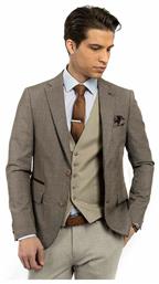 Fragosto Micro Patern Slim Fit Blazer - Brown