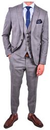 Fragosto Slim fit Suit - Check Grey