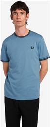 Fred Perry Ανδρικό T-shirt Μπλε με Λογότυπο από το Tobros